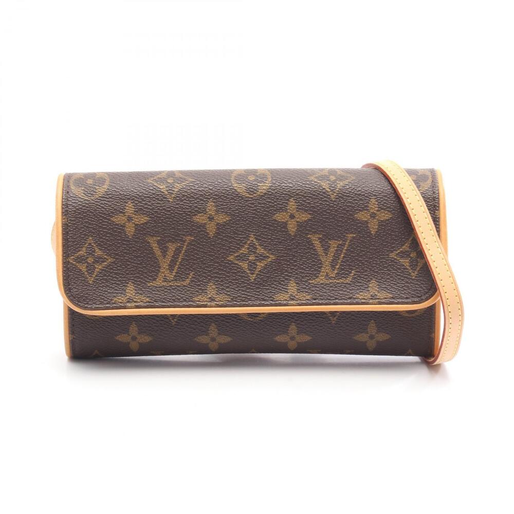Louis Vuitton Pochette Twin Shoulder Bag Canvas Leather Monogram Brown